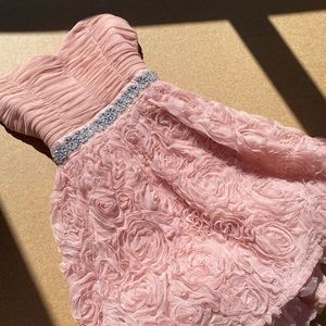 Pink rose diamond homecoming/prom dress